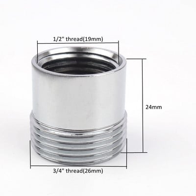 Rozsdamentes acél aljzat 1/2"-tól 3/4"-ig menetcsökkentő csatlakozó csaptelep Adapter Kerti öntözőszerelvények csapcsatlakozó
