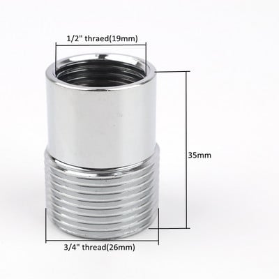 Rozsdamentes acél aljzat 1/2"-tól 3/4"-ig menetcsökkentő csatlakozó csaptelep Adapter Kerti öntözőszerelvények csapcsatlakozó
