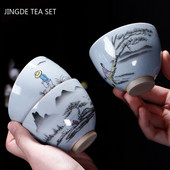 Ceașcă de ceai din ceramică antică chinezească Ru Cuptor cu glazură crăpată cu gheață ceașcă de ceai cu o singură ceașcă bol de ceai personalizate pentru gospodărie