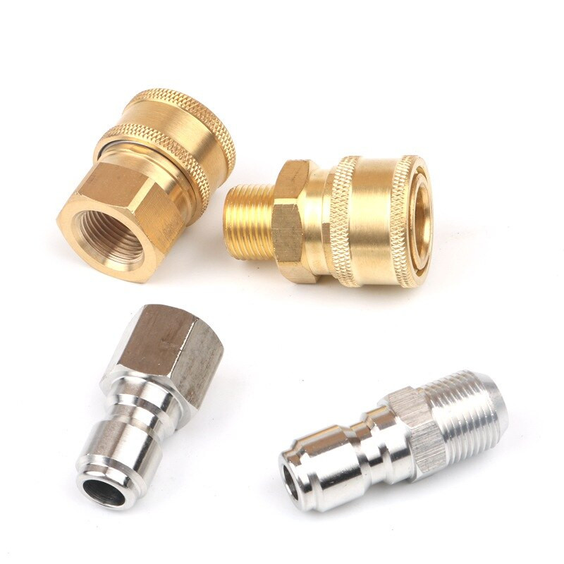 Žalvarinė 3/8 colių automobilių plovimo mašina greita jungtis aukšto slėgio adapteris vandens pistoleto jungtys, movos, skirtos sodo laistymui