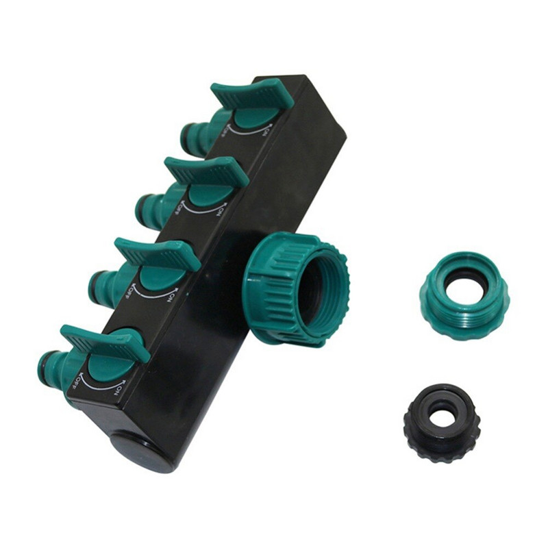 4 utas tömlőosztók 1/2"-3/4"-1" belső menettel Kerti tömlőcsatlakozók Európai szabvány menetes csaptelep adapter 1 db