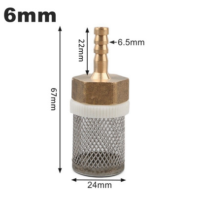 1 tk messingist 6 ~ 25 mm voolikufilter Aia kastmisfiltrid Autopesuri pihusti pump filtreerimisvõrk roostevabast terasest võrkfilter