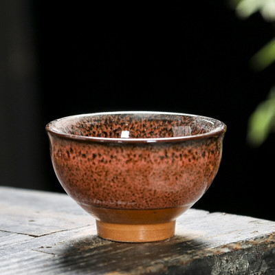 Ceașcă de ceai din ceramică pentru schimbarea cuptorului, 60 ml, glazură Temmoku, porțelan multicolor, cești de kung fu, ceramică, ceașcă maestru japonez, veselă pentru băuturi