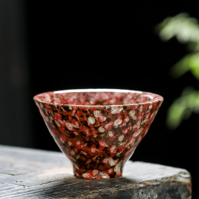 Ceașcă de ceai din ceramică pentru schimbarea cuptorului, 60 ml, glazură Temmoku, porțelan multicolor, cești de kung fu, ceramică, ceașcă maestru japonez, veselă pentru băuturi