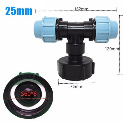 2021 Új, 20/25/32 mm-es, 1/4"-es vízcsőcsatlakozó kerti gyeptömlő IBC-adapter pólócsap szerelőszerszám IBC víztartályokhoz