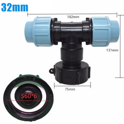 2021 Új, 20/25/32 mm-es, 1/4"-es vízcsőcsatlakozó kerti gyeptömlő IBC-adapter pólócsap szerelőszerszám IBC víztartályokhoz