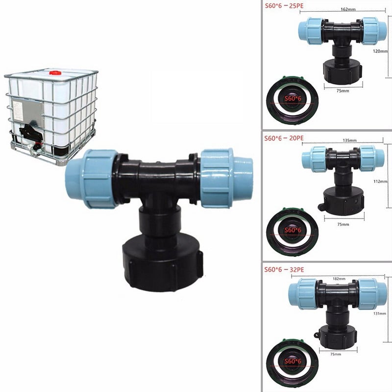 2021 Új, 20/25/32 mm-es, 1/4"-es vízcsőcsatlakozó kerti gyeptömlő IBC-adapter pólócsap szerelőszerszám IBC víztartályokhoz