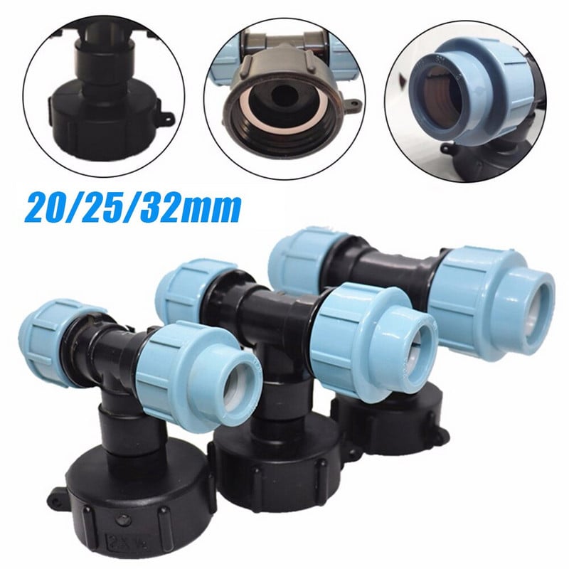 2021 Új, 20/25/32 mm-es, 1/4"-es vízcsőcsatlakozó kerti gyeptömlő IBC-adapter pólócsap szerelőszerszám IBC víztartályokhoz