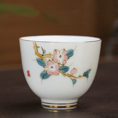 Kínai kerámia teáscsésze kézzel festett virágmintás butik teástál Meditációs teáscsésze Háztartási porcelán teáskészlet tartozékok
