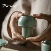 2 buc/lot Hanmade Ru Kiln Set de pahare din ceramică mirositoare din porțelan azur cu deschidere unică ceașcă japoneză pentru antrenament de artă a ceaiului Set de cești de ceai