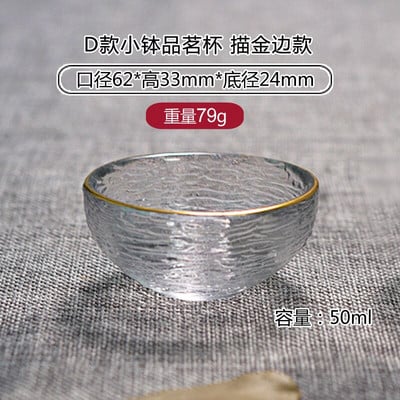 Arany üveg teástál csésze Glod kerettel japán stílusú Hand Hammer Kung Fu tartozékok Zöld Puer teáscsészék teáskészlet