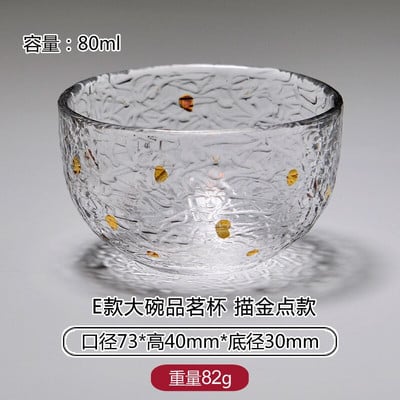 Arany üveg teástál csésze Glod kerettel japán stílusú Hand Hammer Kung Fu tartozékok Zöld Puer teáscsészék teáskészlet