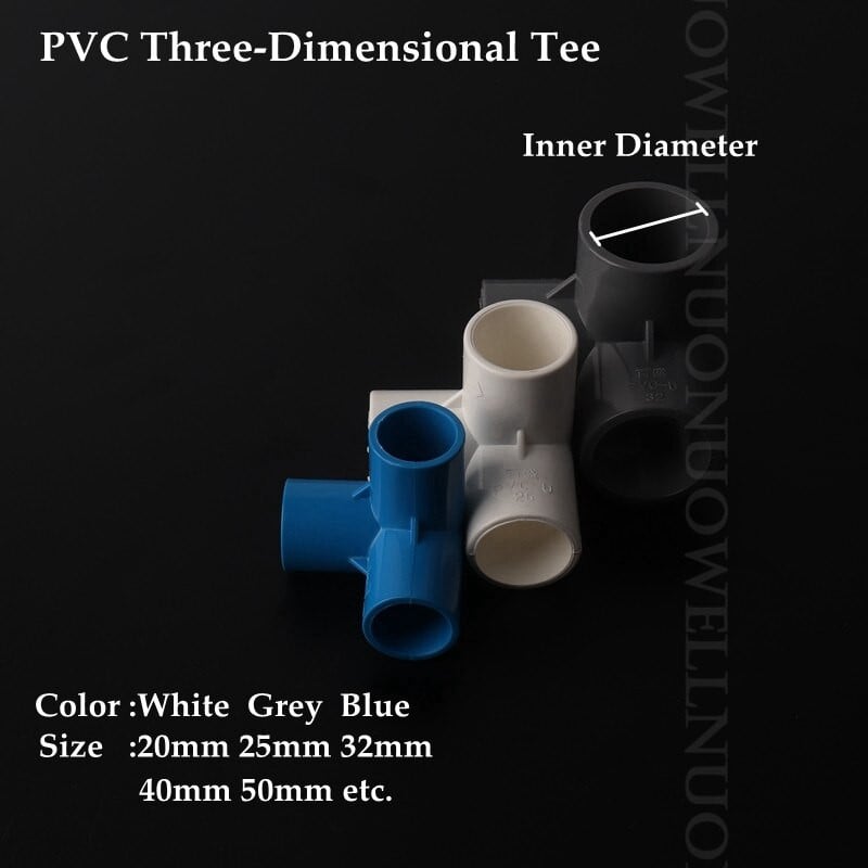 10db PVC csőcsatlakozók kerti öntözőcső adapter 20 25 32mm PVC háromdimenziós pólók beltéri vízellátó csőszerelvények