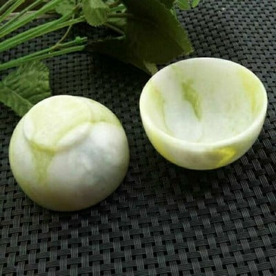 2 buc. ceașcă de ceai din jad natural, rafinat sculptat manual, bol de ceai din piatră de jad autentic, ceașcă pentru sănătate, veselă de ceai Gongfu