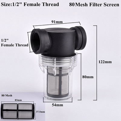 1/2 3/4 1 inch 40 ~ 80 ochiuri filtru ecran Filtru de udare de grădină Filtru de irigare iaz Filtru de irigare pentru acvariu rezervor de pește sitor pompă de apă 1 buc