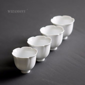 WIZAMONY Vase de ceai Set de ceai din ceramică albă din China Kung Fu Celadon Floare ceașcă de porțelan Palarie Celadon