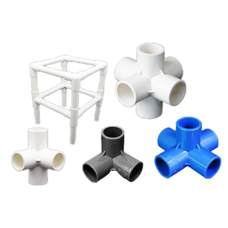 3 căi/4 căi/5 căi Tridimensionale Diametru interior 20 mm Conector PVC Racorduri pentru țevi de alimentare cu apă Conectori egali Imbinare din plastic