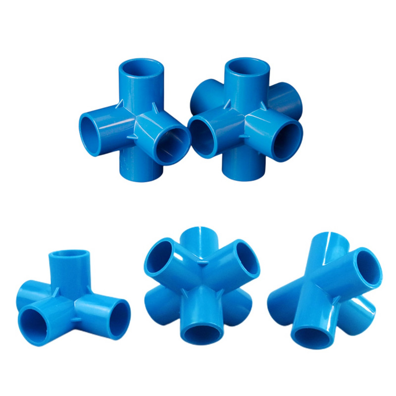 3 căi/4 căi/5 căi Tridimensionale Diametru interior 20 mm Conector PVC Racorduri pentru țevi de alimentare cu apă Conectori egali Imbinare din plastic