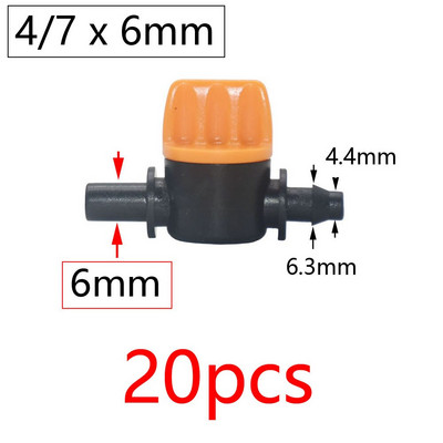 20-150 buc 4/7mm mini supapă cu bară de furtun robinet de grădină 1/4" până la 6 mm conector duză pentru ceață fitinguri pentru irigare prin picurare supapă de apă pentru țeavă