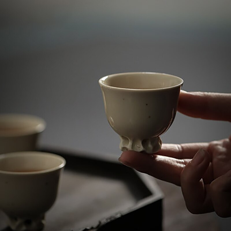 Zen kerámia teáscsésze utazási személyes szív Szútra meditáció teáscsésze tál Mesterkupa Háztartási szertartás Teáskészlet Ajándékok