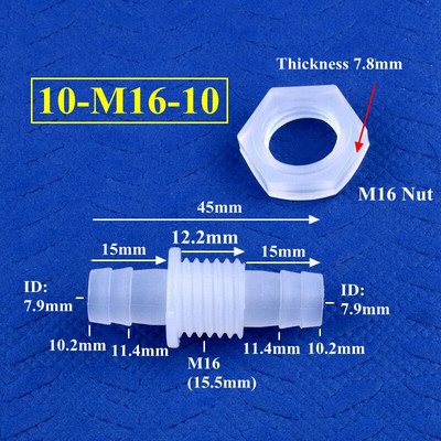 5–200 vnt. šešiakampė veržlė M12–M16 iki 8–12 mm PP „Pagoda“ tiesioginės jungtys Akvariumo žuvų bako oro siurblio adapterio laistymo vandens žarnos jungtys