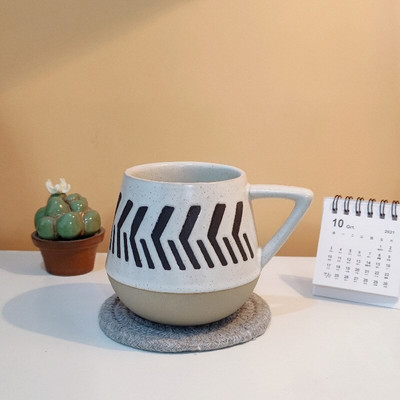 Cești de cafea din gresie în stil japonez, creativitate, cană de ceai retro, ceai, ceai de mare valoare, realizată manual, din ceramică.