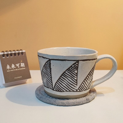 Cești de cafea din gresie în stil japonez, creativitate, cană de ceai retro, ceai, ceai de mare valoare, realizată manual, din ceramică.