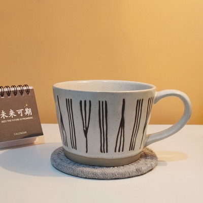 Cești de cafea din gresie în stil japonez, creativitate, cană de ceai retro, ceai, ceai de mare valoare, realizată manual, din ceramică.