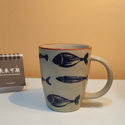 Cești de cafea din gresie în stil japonez, creativitate, cană de ceai retro, ceai, ceai de mare valoare, realizată manual, din ceramică.