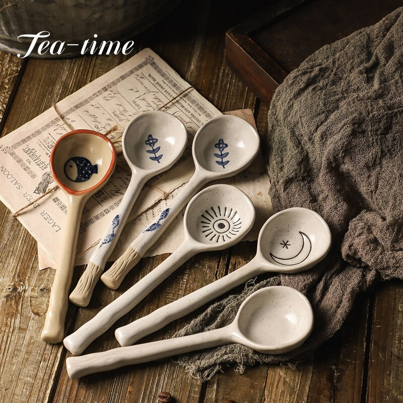 Cești de cafea din gresie în stil japonez, creativitate, cană de ceai retro, ceai, ceai de mare valoare, realizată manual, din ceramică.