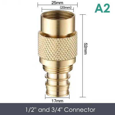 1PC Висококачествена 1/2 3/4" месингова дюза за маркуч с високо налягане за автомобилна градина Регулируема водна пръскачка Градинска дюза