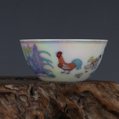 Chenghua Doucai Pearl Glaze Chicken Cup Antik Gyűjtemény Dísz