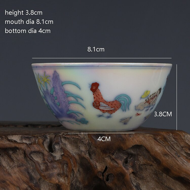 Chenghua Doucai Pearl Glaze Chicken Cup Antik Gyűjtemény Dísz