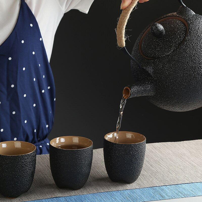 150 ml fekete edények kerámia teáscsésze porcelán teáscsésze háztartási kínai kung fu csésze teástál teáscsésze teatartozékok