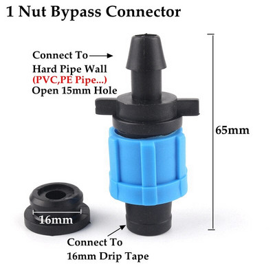 2 kom 16 mm Poljoprivreda Mikro navodnjavanje Drip Traka Konektori Cijevni priključci Zaključani navojem Više fiksni konektor vrtnog crijeva za vodu