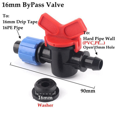 2 kom 16 mm Poljoprivreda Mikro navodnjavanje Drip Traka Konektori Cijevni priključci Zaključani navojem Više fiksni konektor vrtnog crijeva za vodu