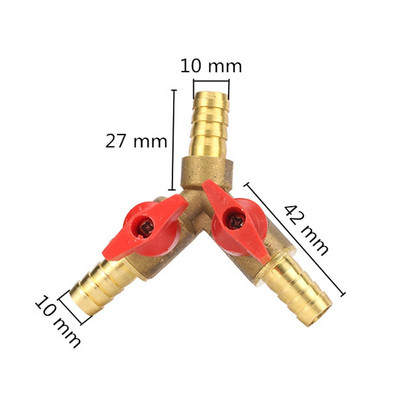 8mm 10mm szöges csatlakozó Y alakú sárgaréz szelep öntözővíz cső tömlő osztó szelep gázcső vízmelegítő vízszabályozó