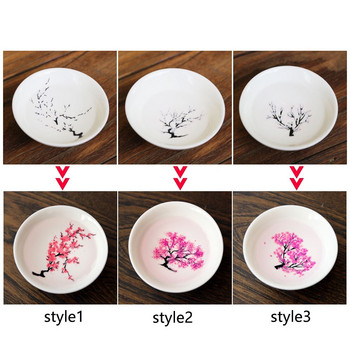 Ιαπωνικό μαγικό φλιτζάνι Sakura κρύο χρώμα που αλλάζει οθόνη λουλουδιών Sake Cup Κεραμικό μπολ τσαγιού Kung fu