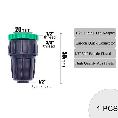 Kerti csapos öntözés 1/4" tömlőcső illesztő adapter 1/2" 1" 3/4" apa menetes univerzális mellbimbó ízület öntöző eszköz