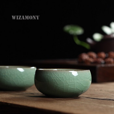 1 τεμ Five Colors Chinese Longquan Celadon Gaiwan China Φλιτζάνια Τσαγιού Φλιτζάνια Τσαγιού 45ml Brother Kiln Porcelain Tea Pot Φλιτζάνι καφέ