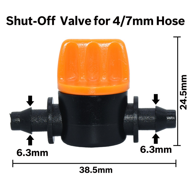 5 buc. mini supapă cu furtun de 4/7 mm pentru irigarea grădinii, supapă de control al debitului de apă ghimpată, instrumente pentru agricultură, fitinguri de irigare prin picurare