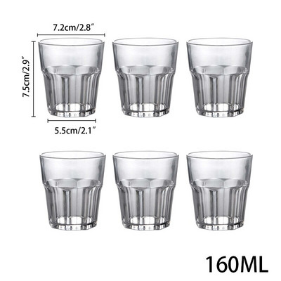 Pahar de restaurant din plastic, 6 buc., pahare pentru băuturi, bere, vin, pahare rezistente la rupere, transparență, consumabile pentru cafenea