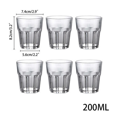 Pahar de restaurant din plastic, 6 buc., pahare pentru băuturi, bere, vin, pahare rezistente la rupere, transparență, consumabile pentru cafenea