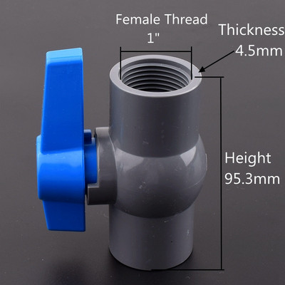 1db szürke PVC 1/2~2" női menetes golyóscsap Kert Mezőgazdaság Öntözés Vízellátás Akvárium Vízcső csatlakozók Szerelvények