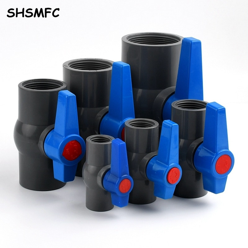 1db szürke PVC 1/2~2" női menetes golyóscsap Kert Mezőgazdaság Öntözés Vízellátás Akvárium Vízcső csatlakozók Szerelvények