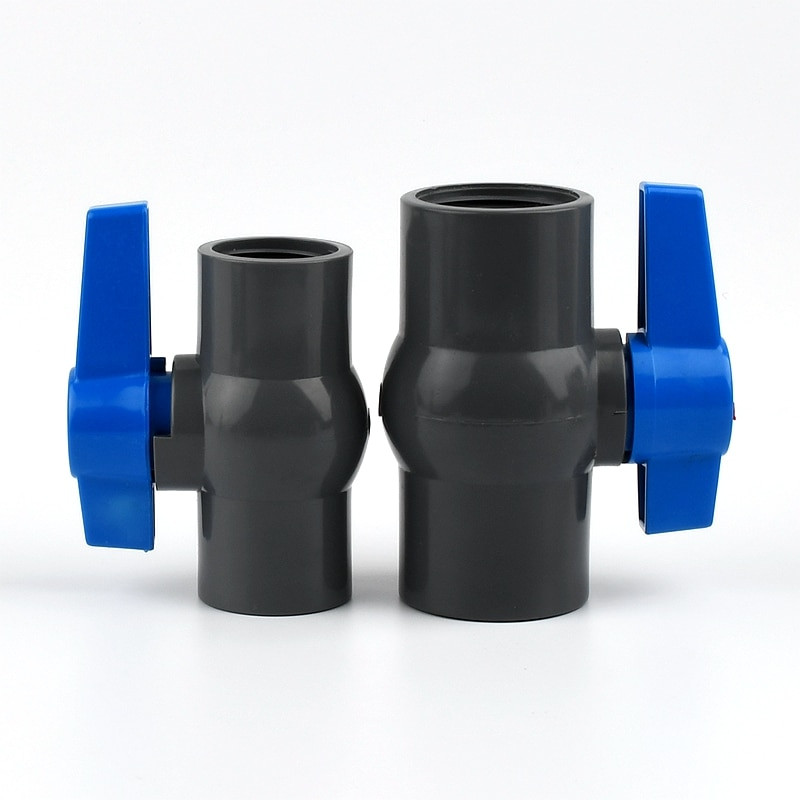 1db szürke PVC 1/2~2" női menetes golyóscsap Kert Mezőgazdaság Öntözés Vízellátás Akvárium Vízcső csatlakozók Szerelvények