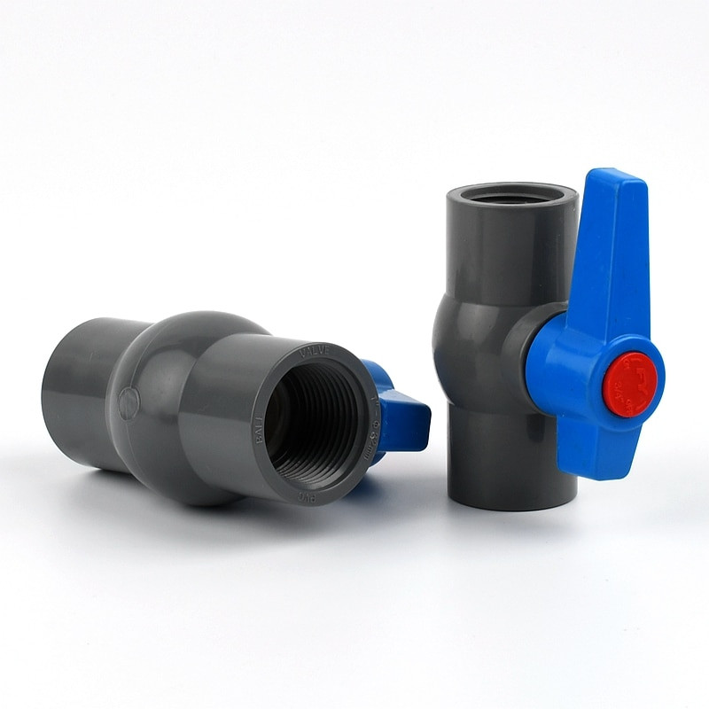 1db szürke PVC 1/2~2" női menetes golyóscsap Kert Mezőgazdaság Öntözés Vízellátás Akvárium Vízcső csatlakozók Szerelvények