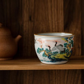 Vintage Crane Ru Kiln deschidere ceașcă de ceai căni de cafea antice din ceramică ceașcă de ceai albă o ceașcă de ceai căni de cafea