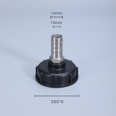 Storas S60x6 IBC bako adapteris šiurkščiavilnių sriegių vožtuvo jungiamosios detalės 1000 l vandens bako sodo žarnos jungtis Aukštos kokybės