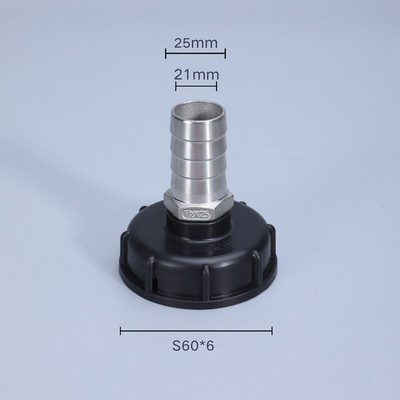 Storas S60x6 IBC bako adapteris šiurkščiavilnių sriegių vožtuvo jungiamosios detalės 1000 l vandens bako sodo žarnos jungtis Aukštos kokybės